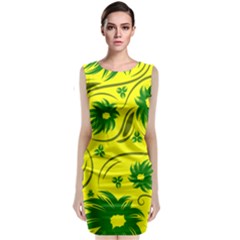 Folk Flowers Pattern  Classic Sleeveless Midi Dress by Eskimos