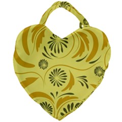 Folk Flowers Pattern  Giant Heart Shaped Tote by Eskimos