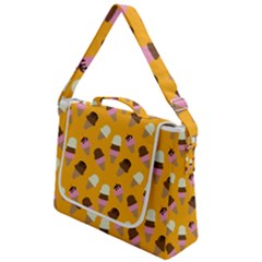 Ice Cream On An Orange Background Pattern                                                        Box Up Messenger Bag by LalyLauraFLM