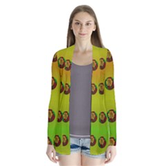 Sun Flowers For Iconic Pleasure In Pumpkin Time Drape Collar Cardigan by pepitasart