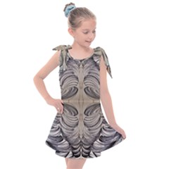 Mono Repeats Kids  Tie Up Tunic Dress by kaleidomarblingart