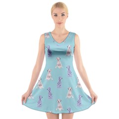 Dalmatians Are Cute Dogs V-neck Sleeveless Dress by SychEva