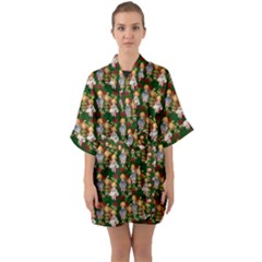 Dindollygreen Half Sleeve Satin Kimono  by snowwhitegirl