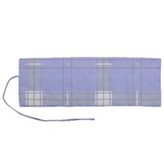 Lighblu Plaid Roll Up Canvas Pencil Holder (m) by snowwhitegirl