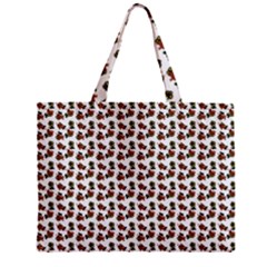 Cute Deer Pattern White Zipper Mini Tote Bag by snowwhitegirl