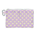 Yellow Hearts On A Light Purple Background Canvas Cosmetic Bag (Large) View1