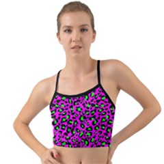 Pink And Green Leopard Spots Pattern Mini Tank Bikini Top by Casemiro