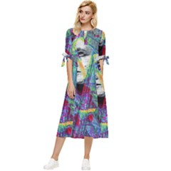 Rex Bow Sleeve Chiffon Midi Dress by MRNStudios