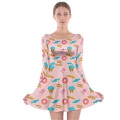 Funny Sweets With Teeth Long Sleeve Skater Dress by SychEva