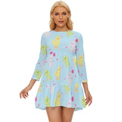 My Adventure Blue Long Sleeve Babydoll Dress by thePastelAbomination