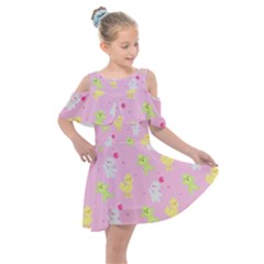 Pastel Adventure Kids  Shoulder Cutout Chiffon Dress by thePastelAbomination