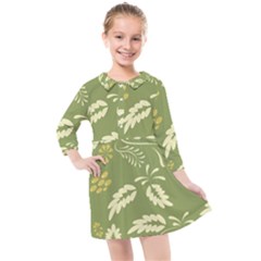 Folk Flowers Pattern Floral Surface Design Seamless Pattern Kids  Quarter Sleeve Shirt Dress by Eskimos