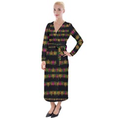 Candle Lights In Warm Cozy Festive Style Velvet Maxi Wrap Dress by pepitasart