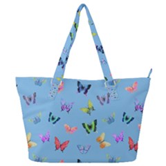 Multicolored Butterflies Whirl Full Print Shoulder Bag by SychEva