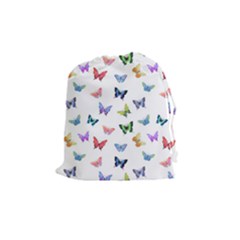 Cute Bright Butterflies Hover In The Air Drawstring Pouch (medium) by SychEva