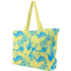 Yellow And Blue Leafs Silhouette At Sky Blue Simple Shoulder Bag by Casemiro