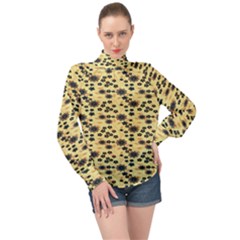 Floral High Neck Long Sleeve Chiffon Top by Sparkle