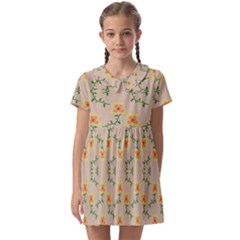 Flowers Pattern Kids  Asymmetric Collar Dress by Sparkle