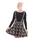 Shiny Pumpkins On Black Background Suspender Skater Skirt View1