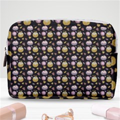 Shiny Pumpkins On Black Background Make Up Pouch (medium) by SychEva