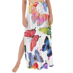 Bright Butterflies Circle In The Air Maxi Chiffon Tie-up Sarong by SychEva