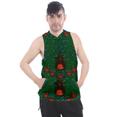 Halloween Pumkin Lady In The Rain Men s Sleeveless Hoodie by pepitasart