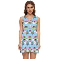 Look Cat Tiered Sleeveless Mini Dress by Sparkle