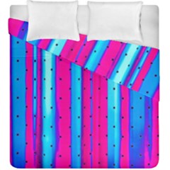 Warped Stripy Dots Duvet Cover Double Side (king Size) by essentialimage365