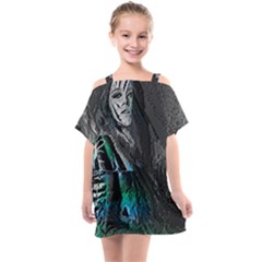 Glitch Witch Kids  One Piece Chiffon Dress by MRNStudios