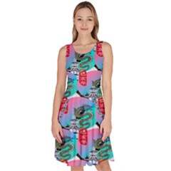 Retro Snake Knee Length Skater Dress With Pockets by Sparkle