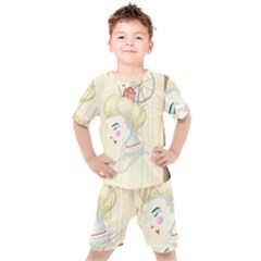 Clown Maiden Kids  Tee And Shorts Set by Limerence