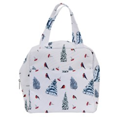 Christmas Trees And Bullfinches Boxy Hand Bag by SychEva