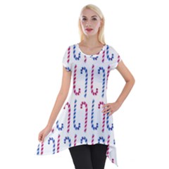 Christmas Candy Short Sleeve Side Drop Tunic by SychEva