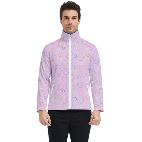 Multicolored Circles On A Pink Background Men s Bomber Jacket by SychEva