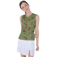 Red Cherries Athletes Women s Sleeveless Sports Top by SychEva