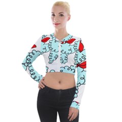 Doodle Poodle  Long Sleeve Cropped Velvet Jacket by IIPhotographyAndDesigns