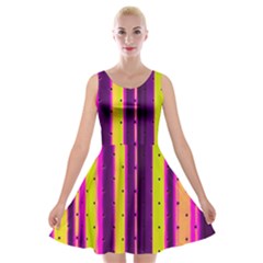 Warped Stripy Dots Velvet Skater Dress by essentialimage365