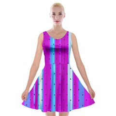 Warped Stripy Dots Velvet Skater Dress by essentialimage365