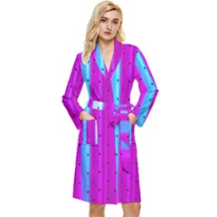 Warped Stripy Dots Long Sleeve Velour Robe by essentialimage365