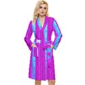 Warped Stripy Dots Long Sleeve Velour Robe View1