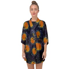 Space Pumpkins Half Sleeve Chiffon Kimono by SychEva