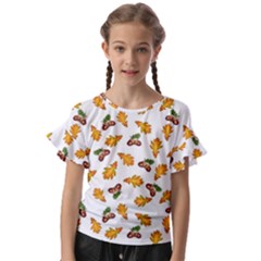 Oak Leaves And Acorns Kids  Cut Out Flutter Sleeves by SychEva