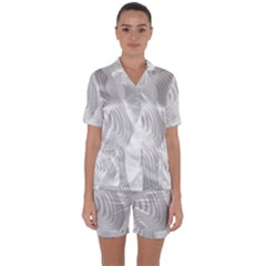 Illusion Waves Satin Short Sleeve Pajamas Set by Sparkle