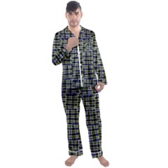 Blocks Illusion Men s Long Sleeve Satin Pajamas Set by Sparkle