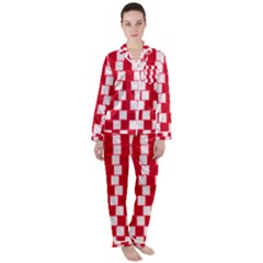 Illusion Waves Pattern Satin Long Sleeve Pajamas Set by Sparkle