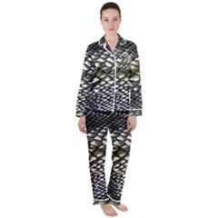 Snake Skin Satin Long Sleeve Pajamas Set by Sparkle