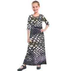 Snake Skin Kids  Quarter Sleeve Maxi Dress by Sparkle