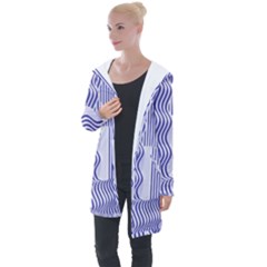 Illusion Waves Pattern Longline Hooded Cardigan by Sparkle