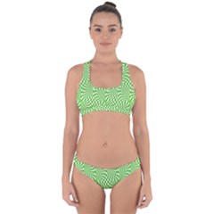 Illusion Waves Pattern Cross Back Hipster Bikini Set