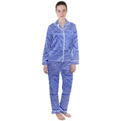 Illusion Waves Pattern Satin Long Sleeve Pajamas Set by Sparkle